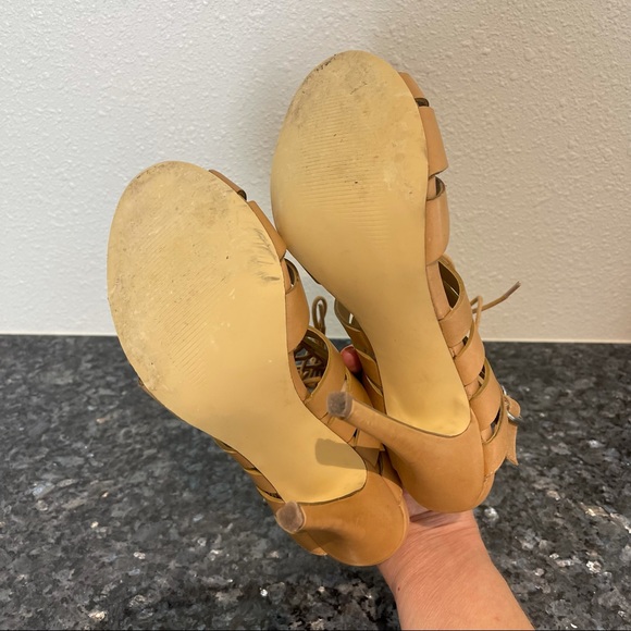 Shoemint gladiator stiletto buckle leather tan - Picture 5 of 9